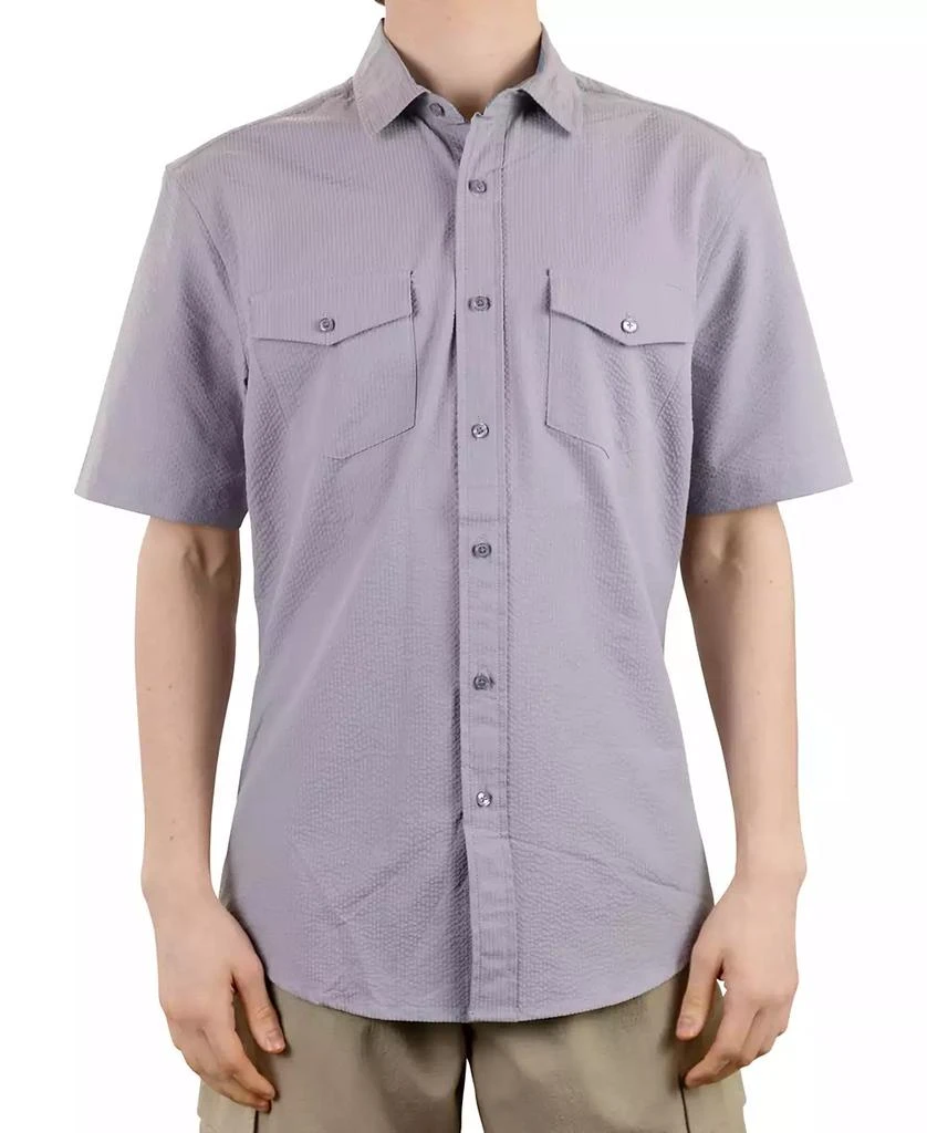 Vintage 1946 Men's Hybrid Short Sleeve Seersucker Button-Front Shirt 1