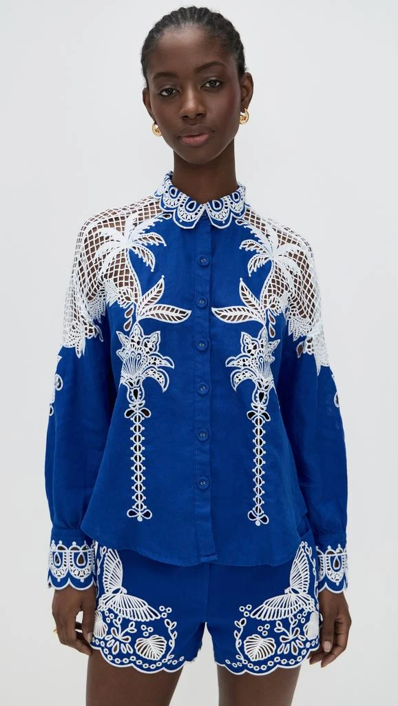 Farm Rio Palms Richelieu Long Sleeve Shirt 6