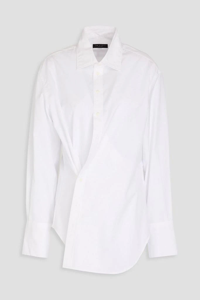 Rag & Bone Indiana wrap-effect cotton-poplin shirt 1