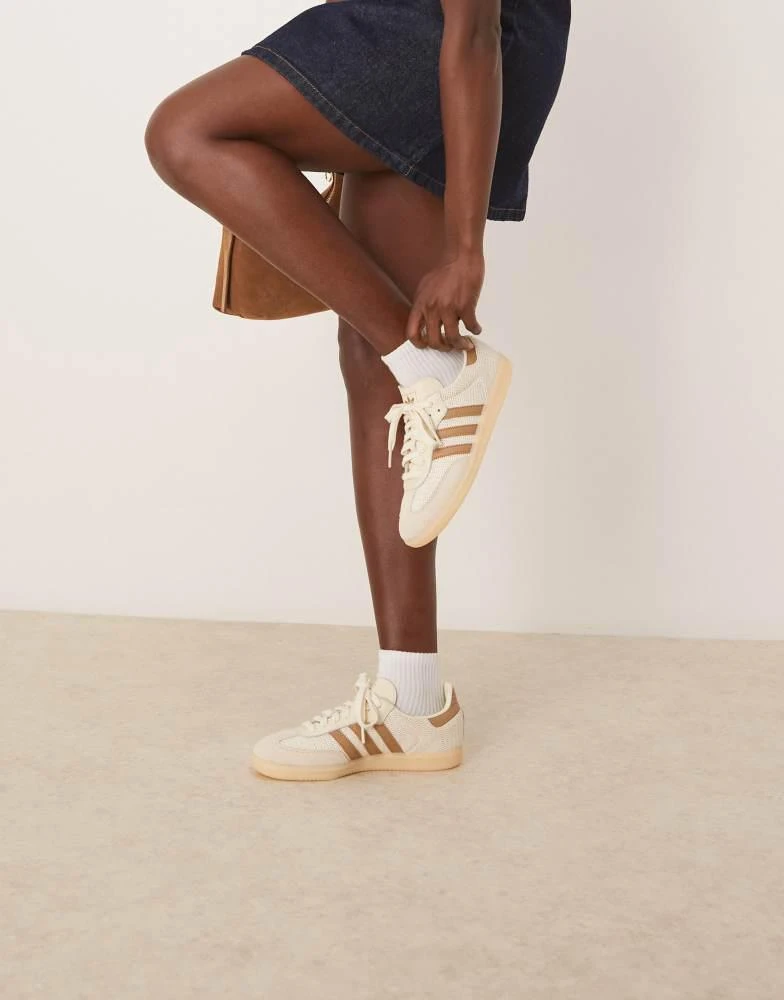 Adidas adidas Originals Samba OG Crochet trainers in cream and brown 1