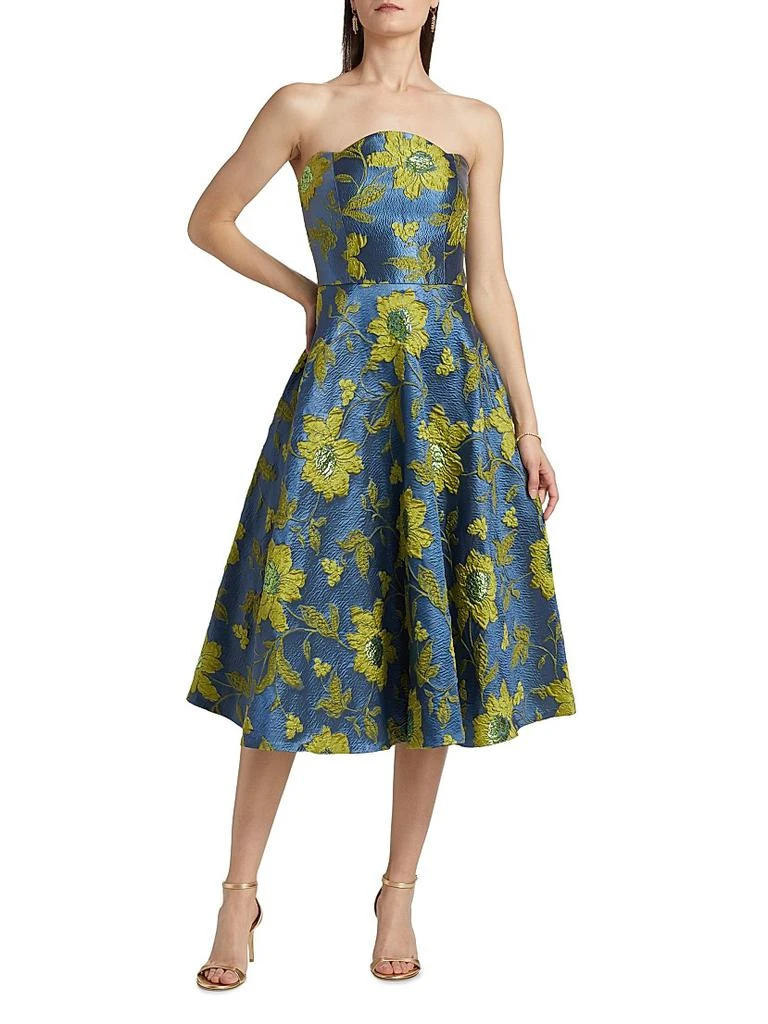 Theia Women's Dara Scallop Strapless Dress - Blue - Casual dresses Theia Women's Dara Scallop Strapless Dress - Blue - Casual dresses