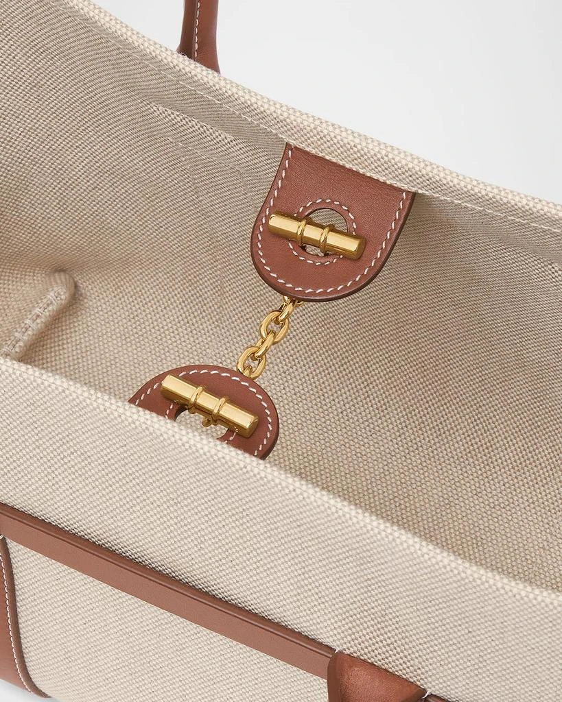 Loro Piana Ghiera Small Canvas Shopper Tote Bag 4