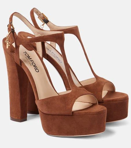 Tom Ford Angelina 130 suede platform sandals 1
