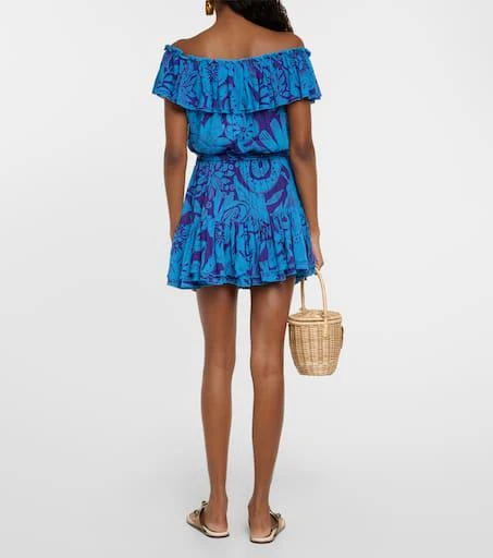 Poupette St Barth Bella printed off-shoulder minidress 3