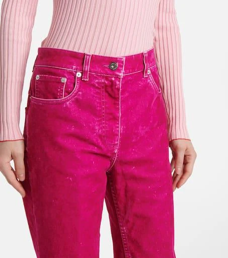 Salvatore Ferragamo Cotton-blend drill straight pants 4