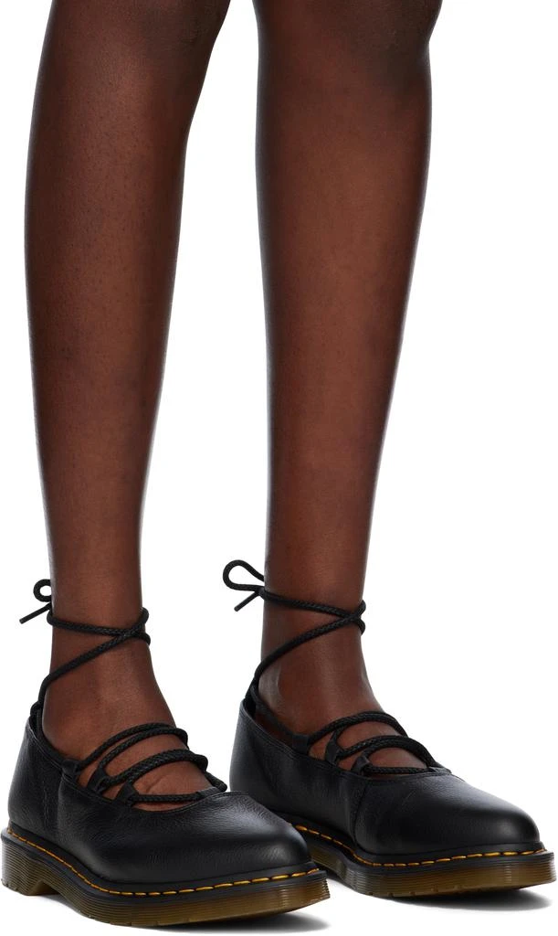 Dr. Martens Black Elphie II Virginia Leather Ballet Loafers 4