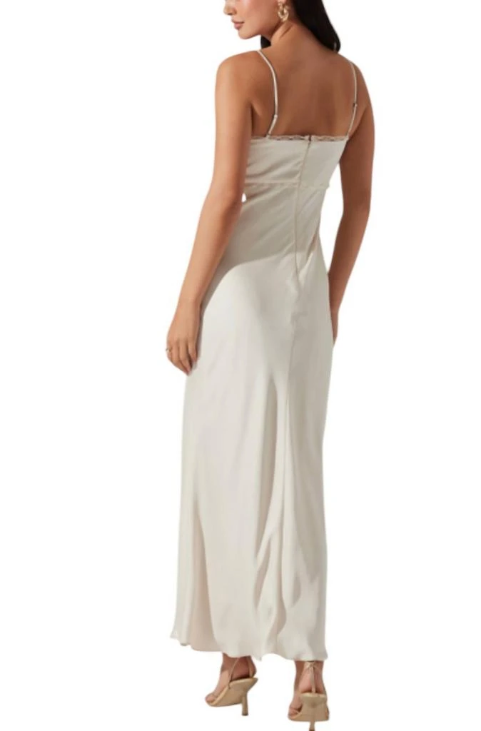 ASTR Florianne Satin Maxi Dress In Champagne 2