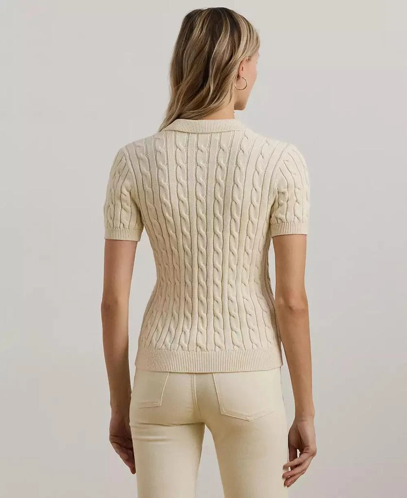Ralph Lauren Women's Cable-Knit Polo Shirt, Regular & Petite 2