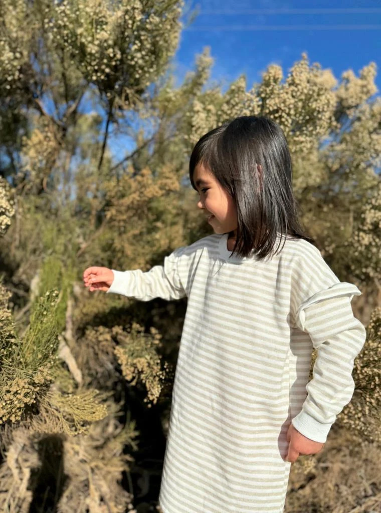 VIGNETTE Girls
 Cora Dress In Gold Glimmer Stripe 2