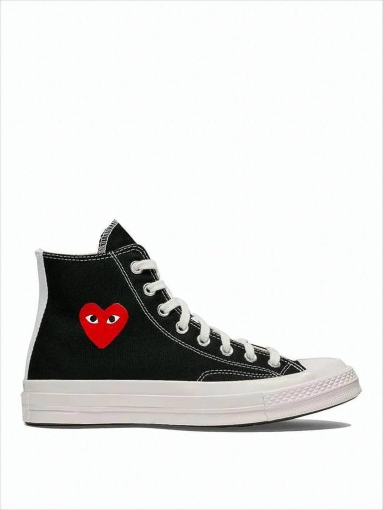 Comme des Garcons High-Top Sneakers With Classic Canvas Upper And Iconic Heart Detail