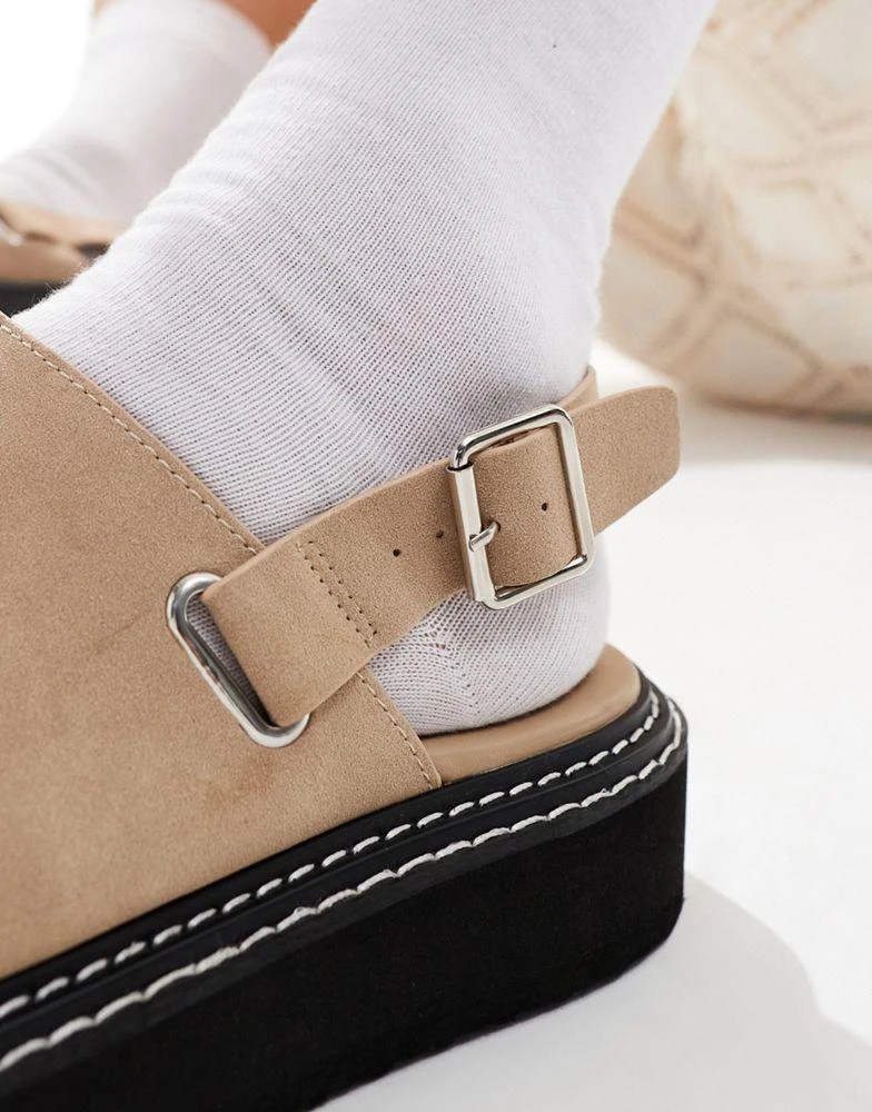 ASOS ASOS DESIGN mule clog sandals in stone with back strap 2