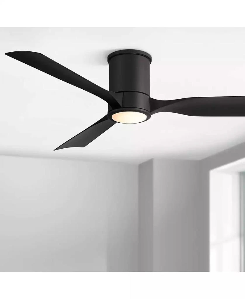 Casa Vieja 56" Keel Indoor Outdoor Ceiling Fan 3 Blade LED Light Remote Control Matte Black Finish Bedroom Hugger Damp Rated 8