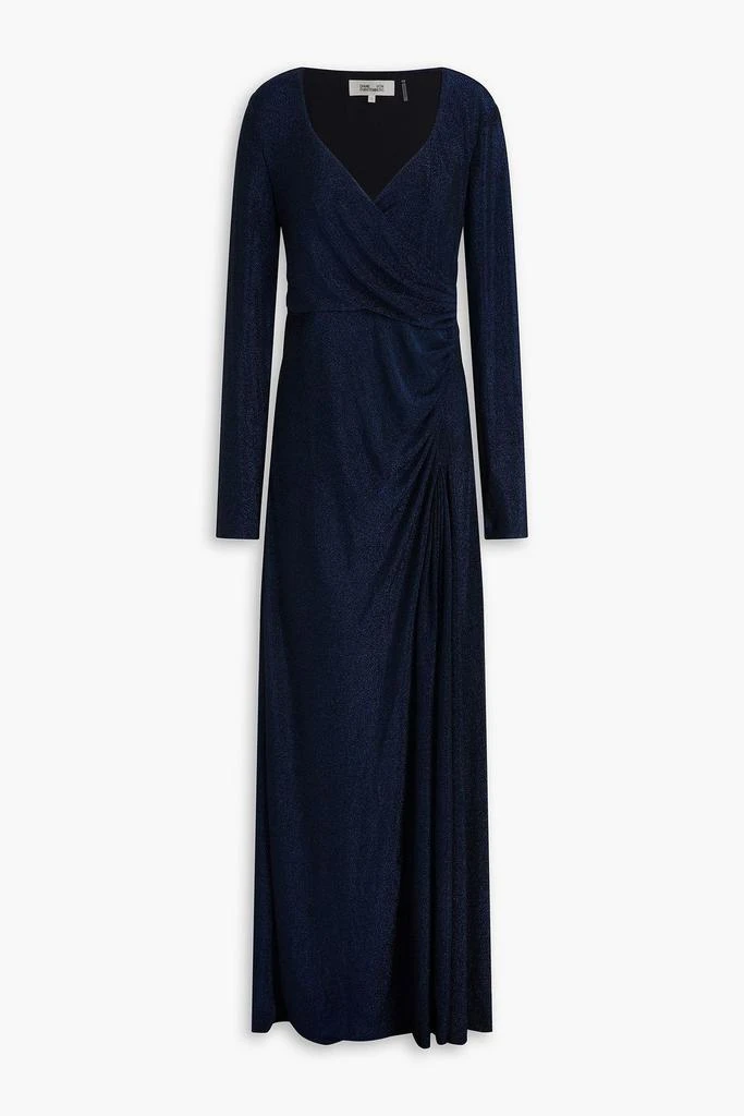 Diane von Furstenberg Raffi draped metallic jersey maxi dress