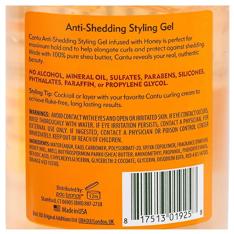 cantu Maximum Hold Anti-Shedding Styling Gel with Honey 3