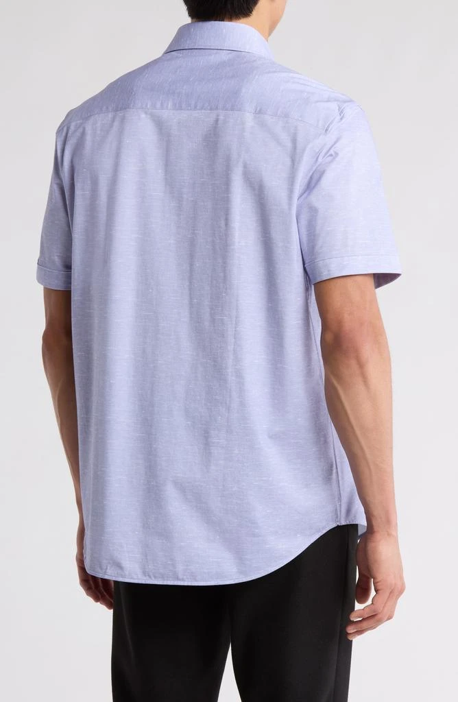 BUGATCHI Miles OoohCotton® Solid Short Sleeve Button-Up Shirt 2