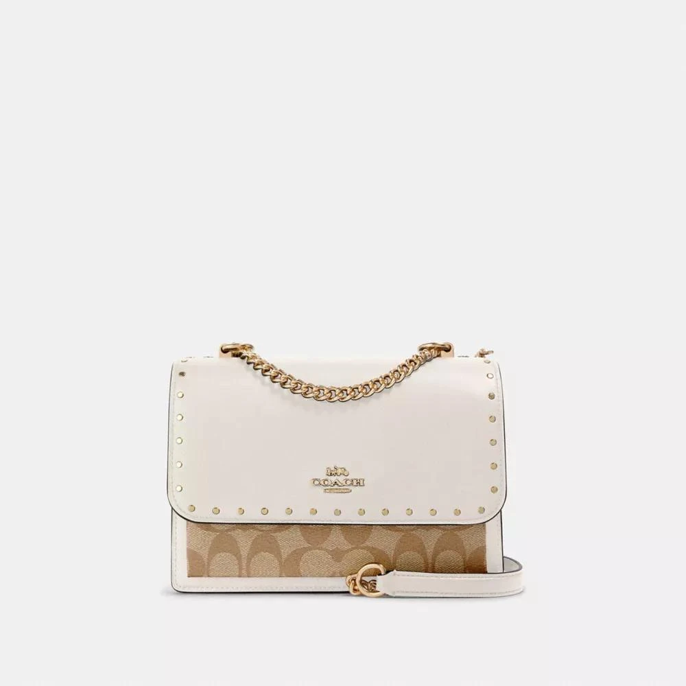 Coach Klare Crossbody Bag In Signature Canvas With Rivets 1