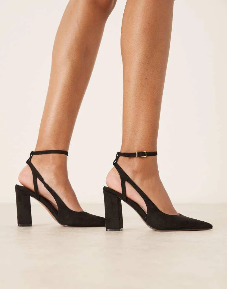 ASOS ASOS DESIGN Paisley high block heel shoes in black High