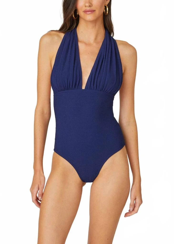 Shoshanna Halter One Piece In Navy 1