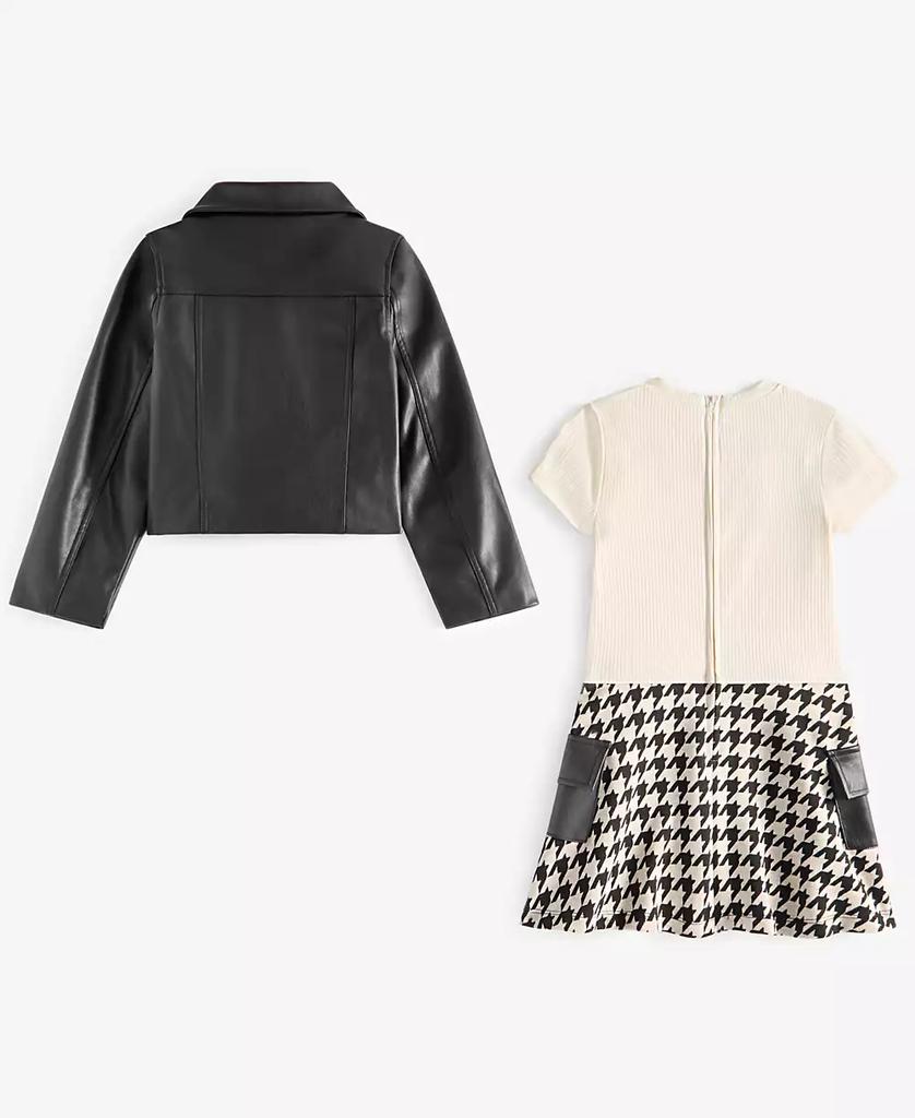 Nannette Toddler & Little Girls Faux-Leather Jacket & Dress Set