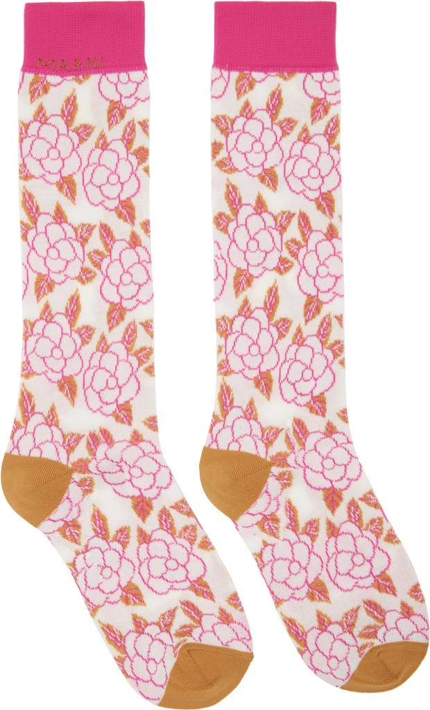 Marni Multicolor Flower Jacquard Socks