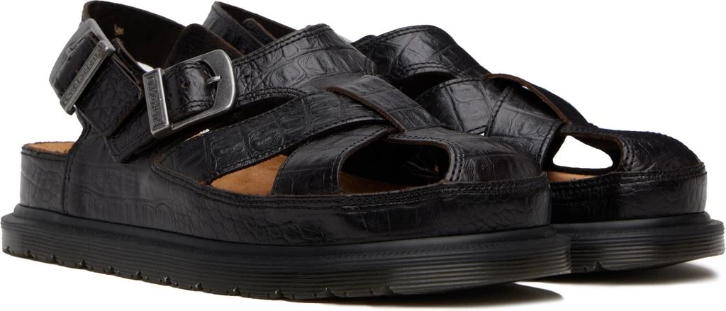 Dr. Martens Brown Fisherman Crocodile Analine Leather Sandals 4