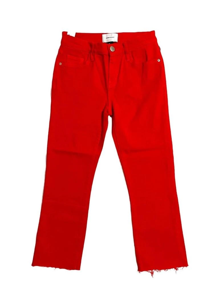 Current Elliott The Kick Flare Crop High Waist Jean In Fiery Red 5