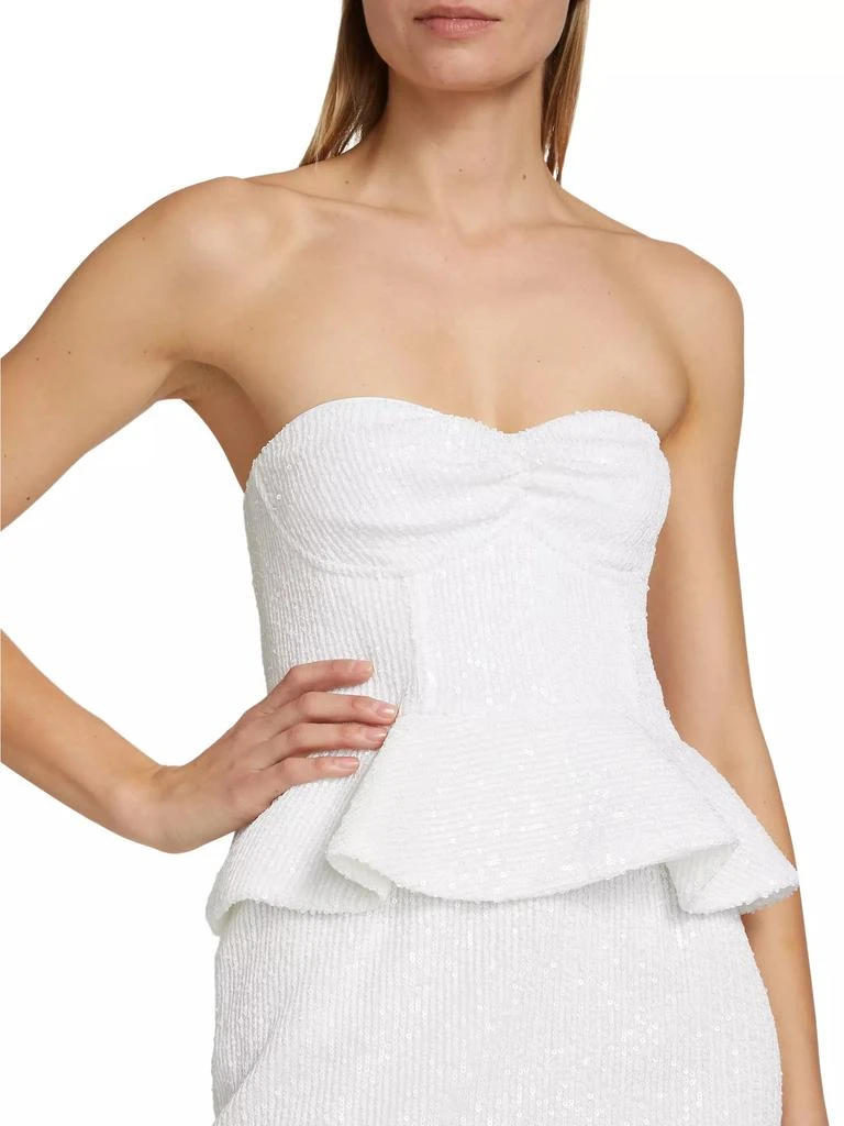 ROTATE Birger Christensen Sequined Peplum Corset Minidress 6