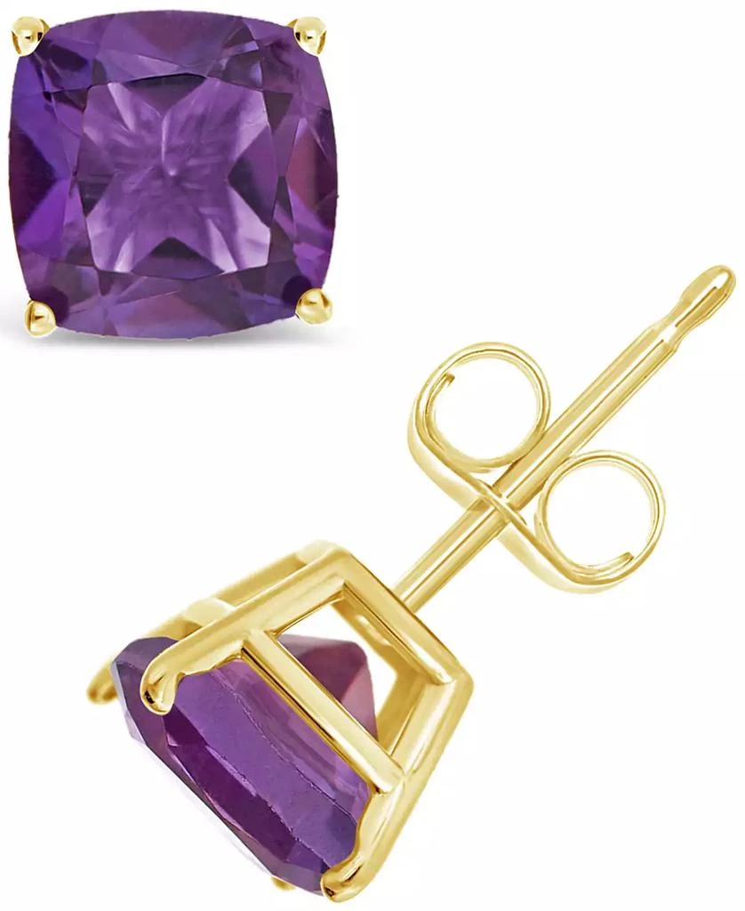 Macy's Garnet (3 ct. t.w.) Stud Earrings in 14K Yellow Gold. Also Available in Peridot, Amethyst and Citrine 1