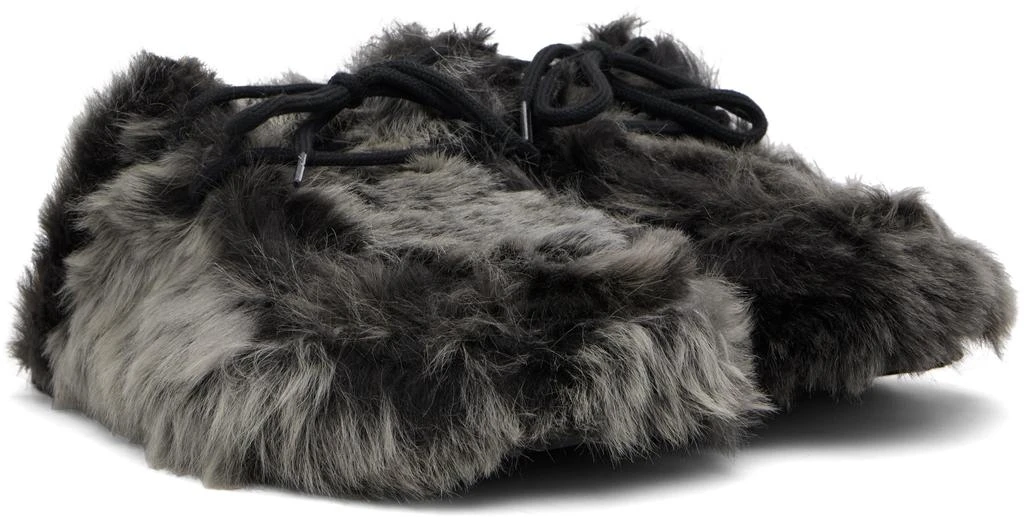 Dries Van Noten Gray Shearling Clogs 4