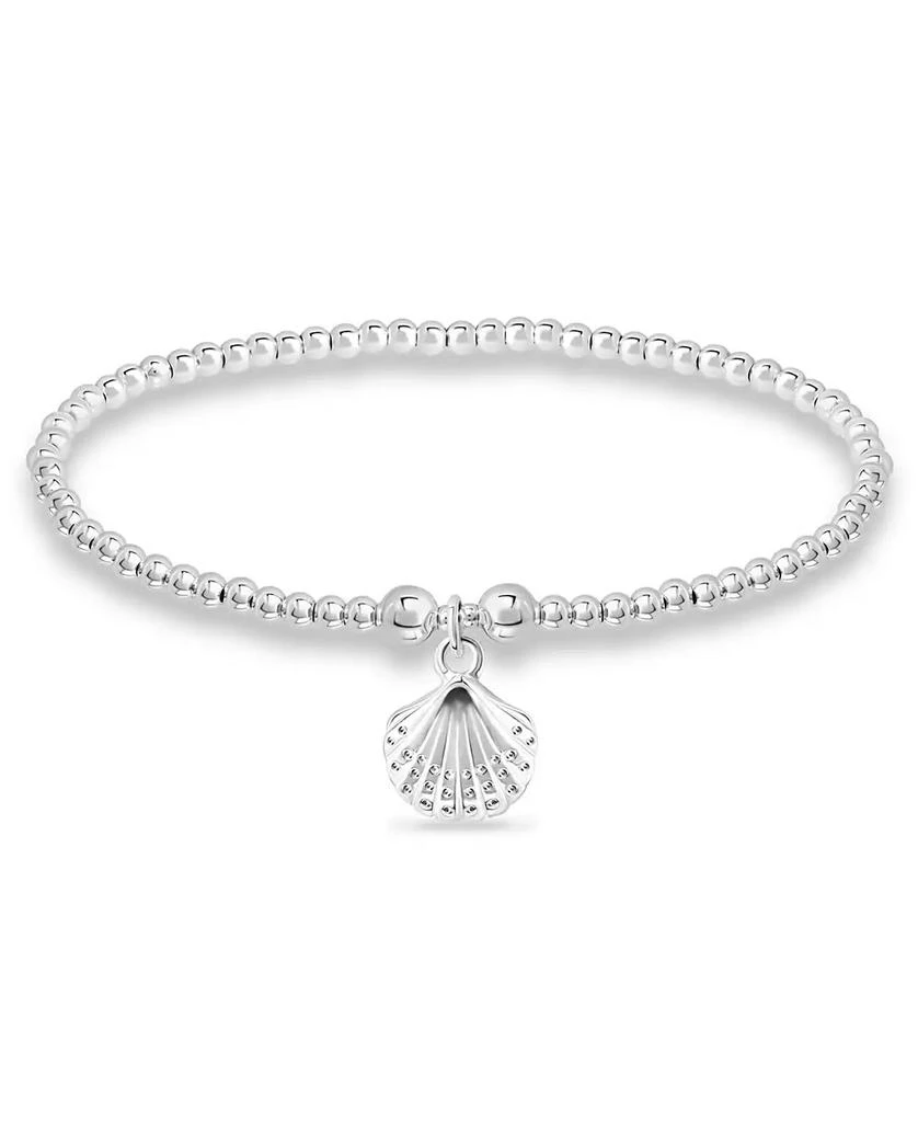 Macy
s Bead Sea Shell Charm Bracelet in Silver Plate