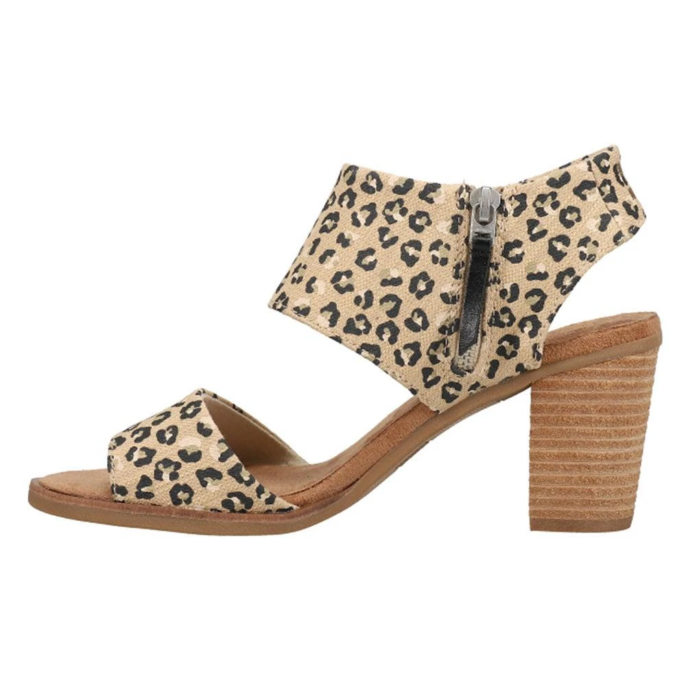 TOMS Majorca Cutout Leopard Block Heel Sandals 3