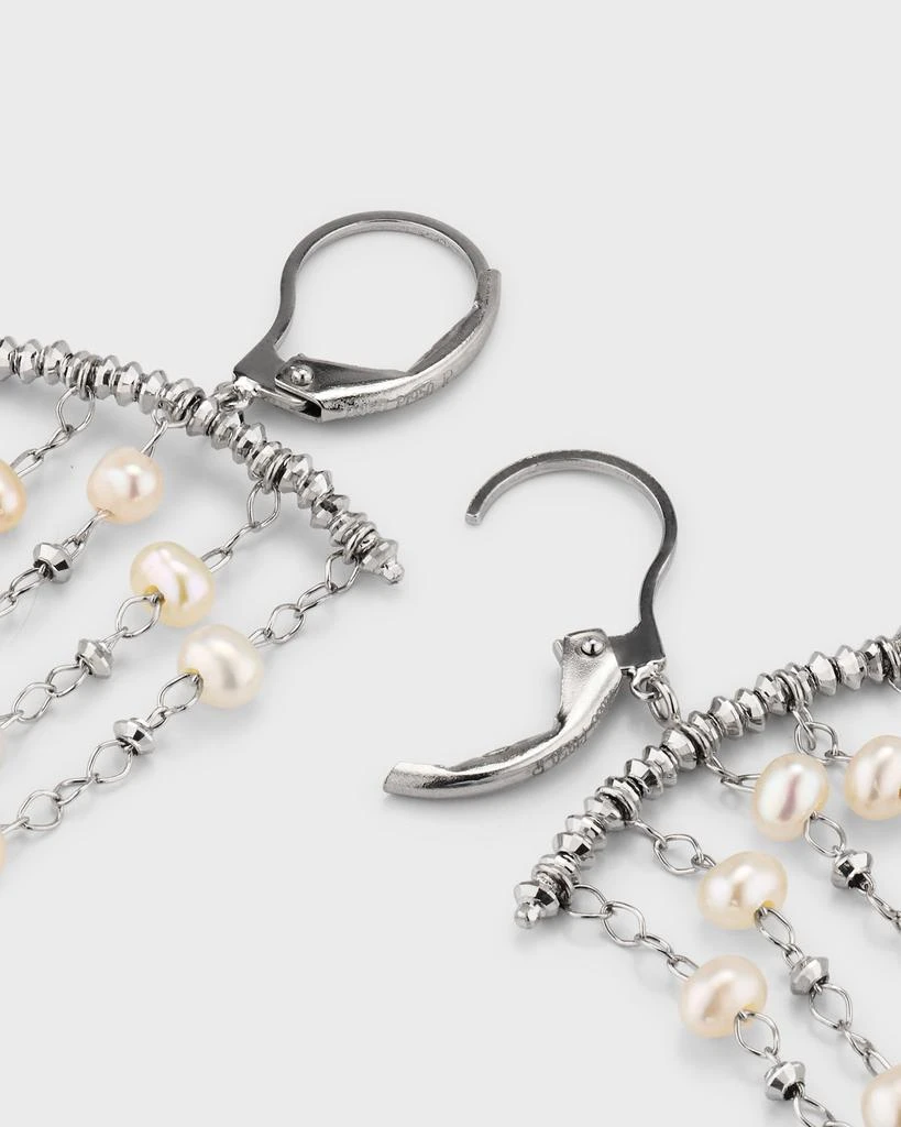 Platinum Born Debut Bar Platinum and Pearl Earrings 4