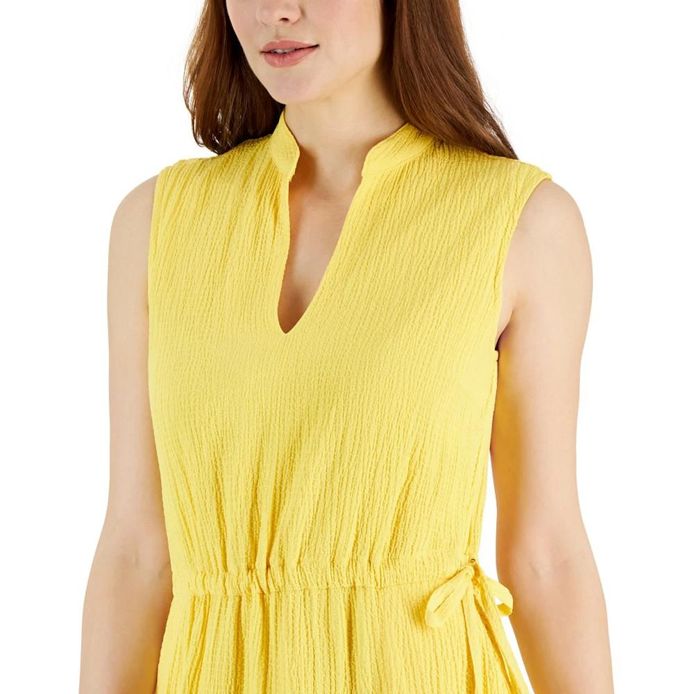 Anne Klein Women's Split-Neck Sleeveless Tiered Midi Dress 4