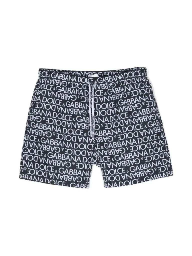 DOLCE & GABBANA KIDS Swim trunks with logo print 1