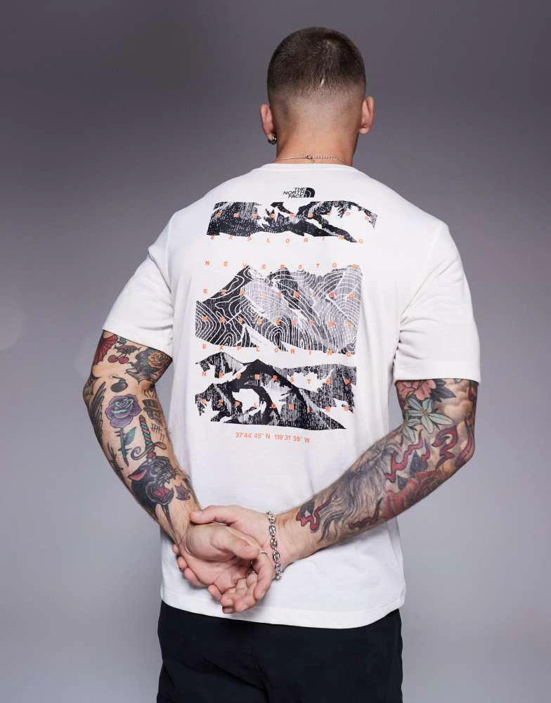 The North Face The North Face Foundation mountain backprint t-shirt in off white 4