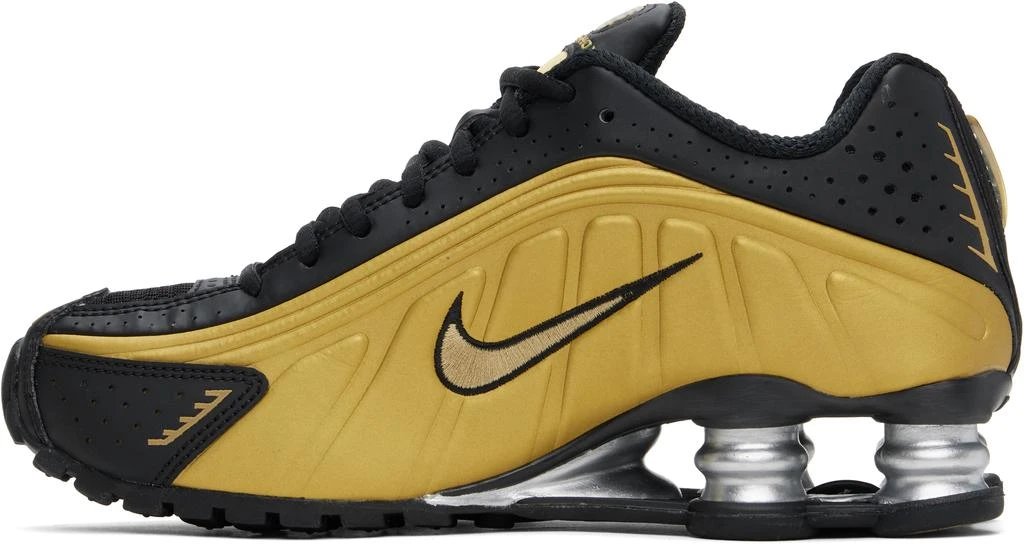 NIKE Black & Gold Shox R4 Sneakers 3