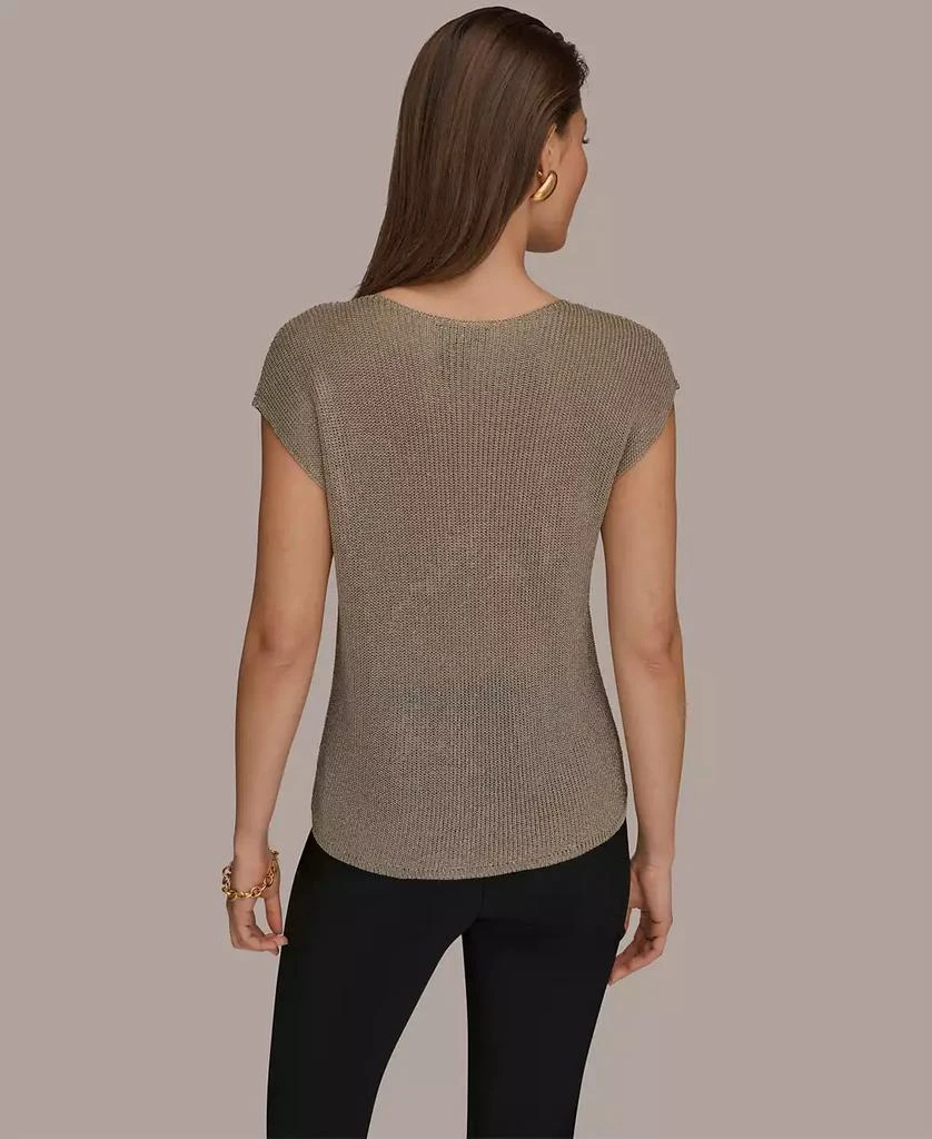 Donna Karan Women
s Sleeveless Metallic Crew Neck Sweater 2