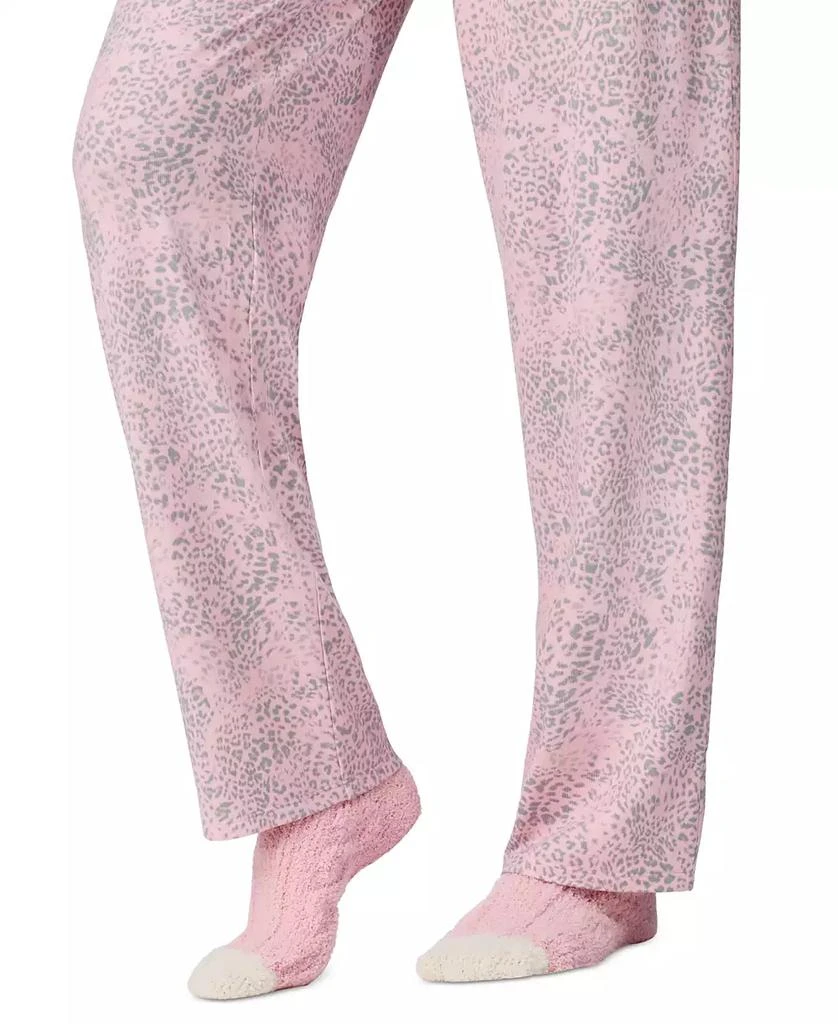 Ellen Tracy Women's Printed Long-Sleeve Pajama Set + Fuzzy Socks 5