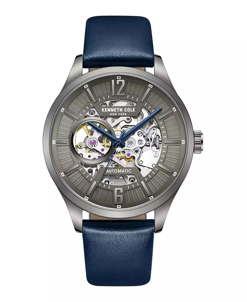 Kenneth Cole Men's Automatic Blue Genuine Leather Strap Watch 42mm 1
