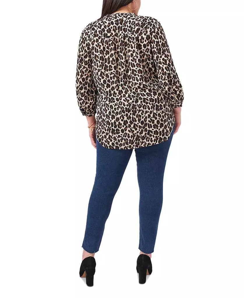 Vince Camuto Plus Size Elegant V-Neck Leopard Print Blouse 4