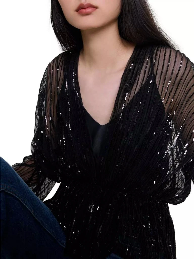 Maje Belted Sequin Top 6