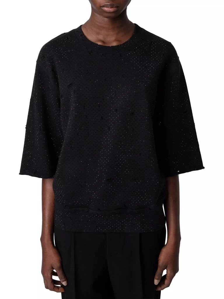 ZADIG & VOLTAIRE Edmond Distressed Rhinestone T-Shirt 3