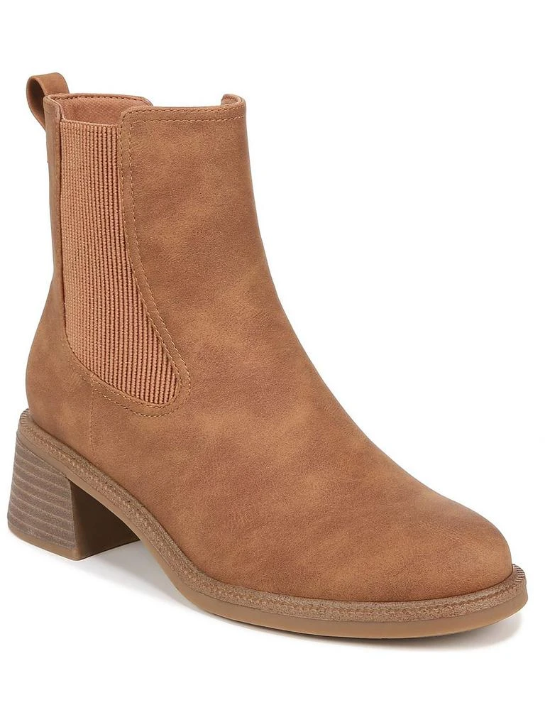 Dr. Scholl's Shoes Redux Womens Faux Leather Stack Heel Ankle Boots 1