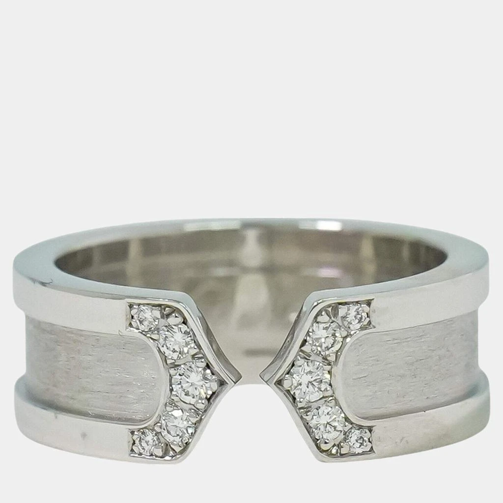 CARTIER Authentic Silver Diamond 2C Ring #48 CARTIER Authentic Silver 2C Ring main image 1