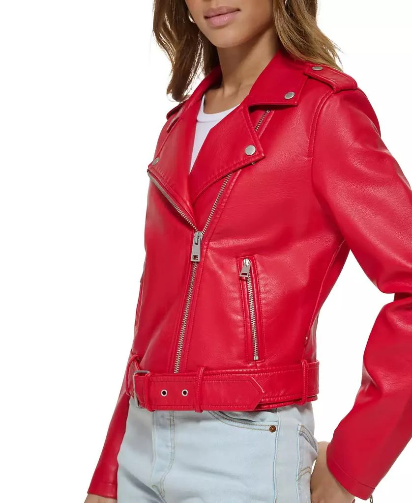 Levi's Women's Faux-Leather Belted Hem Moto Jacket 4