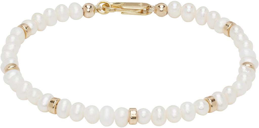 Eliou SSENSE Exclusive White & Gold Lim Bracelet