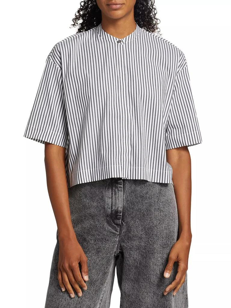 Rosetta Getty Poplin Striped Cropped Shirt 3