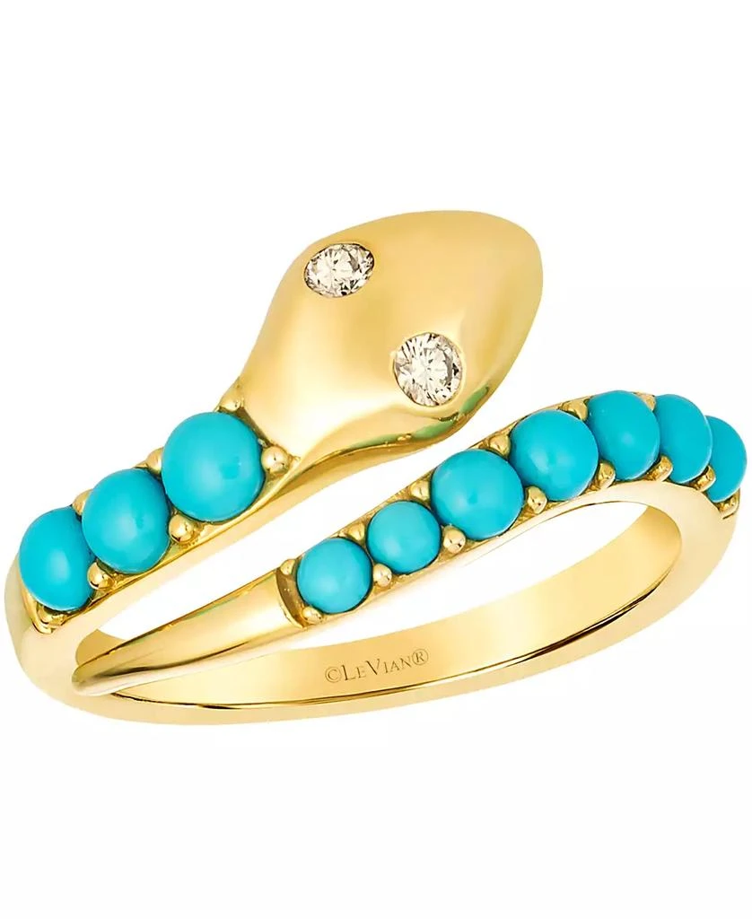 Le Vian Turquoise (3/4 ct. t.w.) 
Nude Diamond (2/25 ct. t.w.) Ring in 14k Honey Gold