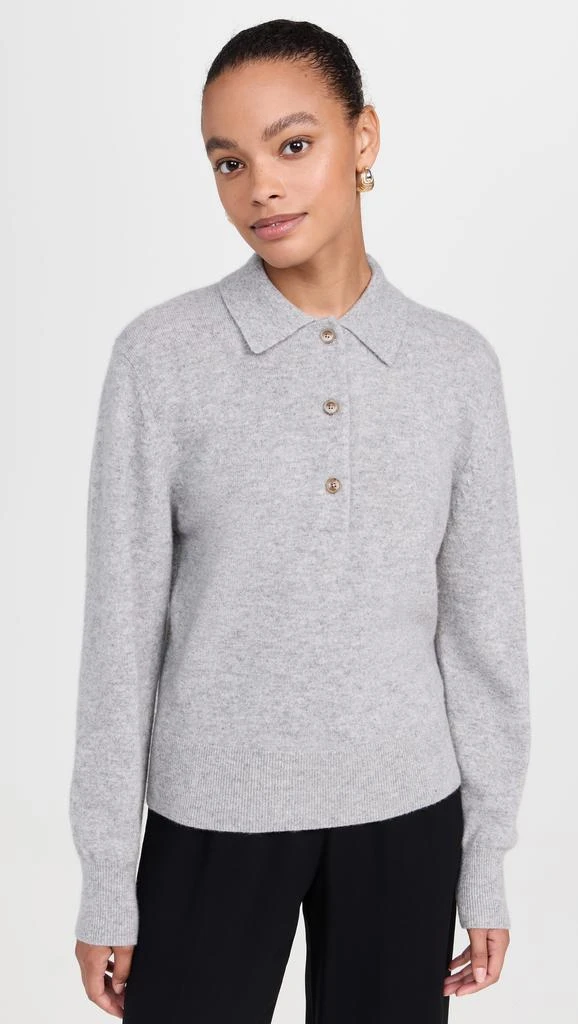 White + Warren Cashmere Button Polo 1