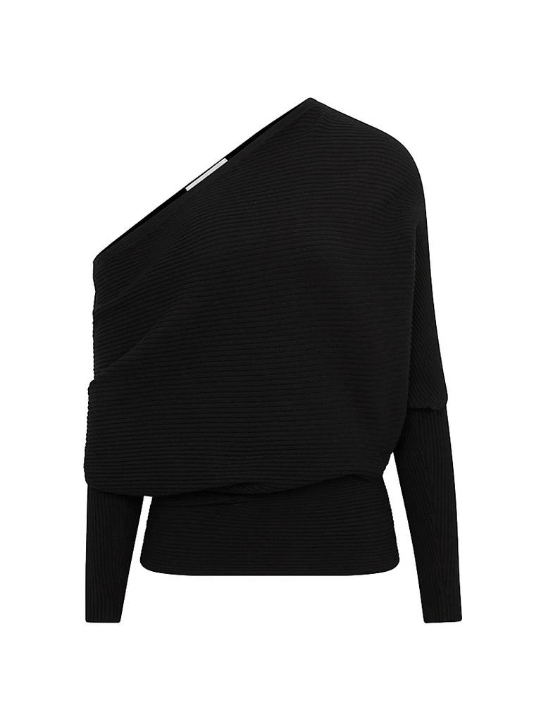 REISS Lorna Ribbed One-Shoulder Sweater 1